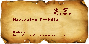 Markovits Borbála névjegykártya